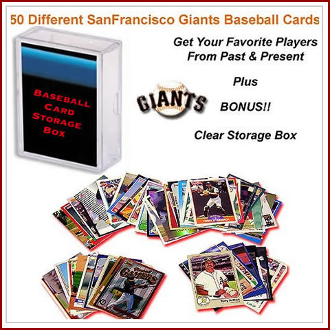 50 Assorted San Franciso Giants Baseball Cards