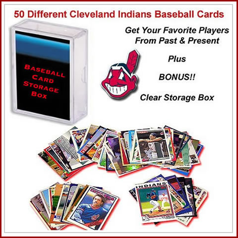 50 Assorted Cleveland Indians Baseball Cards