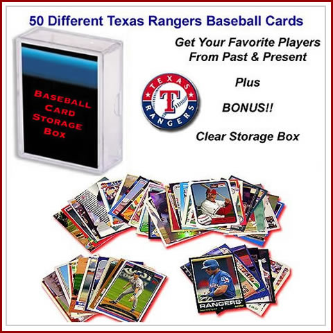 50 Assorted Texas Rangers Baseball Cards