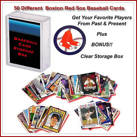 50 Assorted Boston Red Sox Baseball Cards